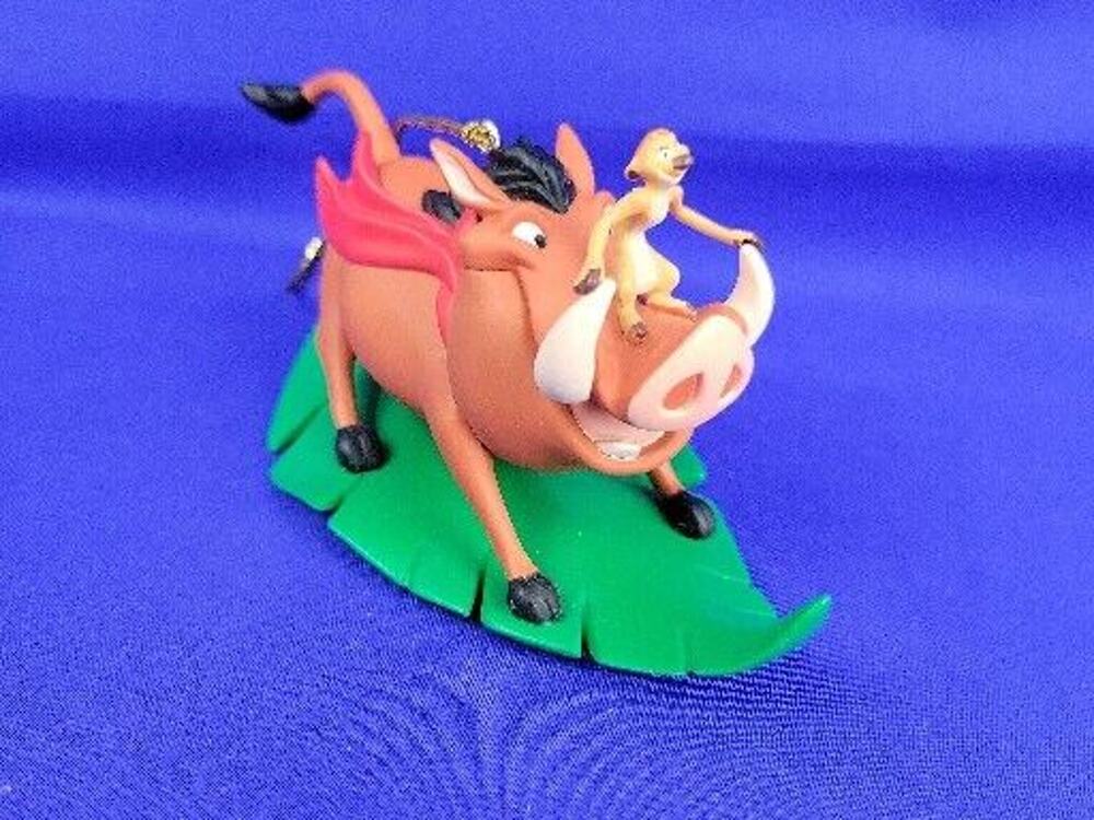 Grolier President's Ed Christmas Ornament Lion King Timon & Pumba Leaf Disney